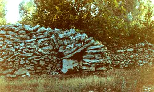 celletta a copertura piattabbandata presente ad alcune centinaia di metri ad ovest del sito, all' interno di un muro perimetrale.